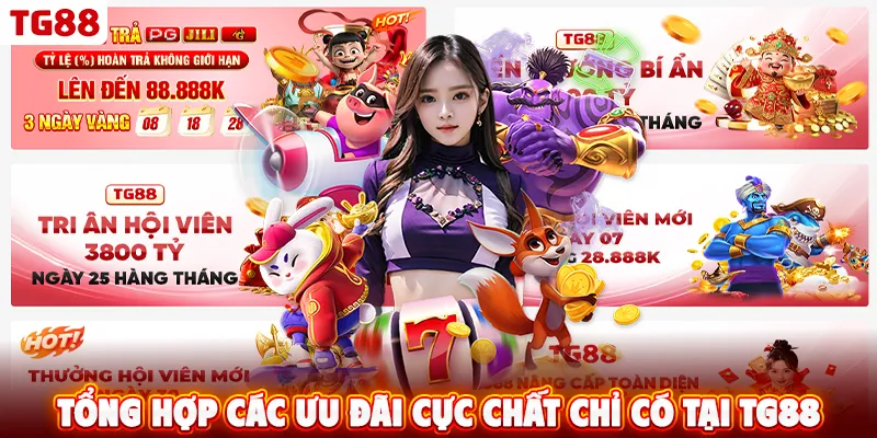 Tổng hợp các ưu đãi cực chất chỉ có tại TG88